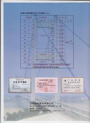 【供应衬塑复合钢管管材 管件及管材生产 安特供应 详情来电】价格,厂家,图片,复合管,江阴安特管业-