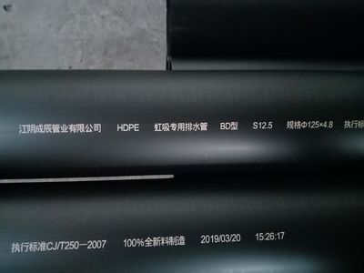 承载负压0.8Mpa不变形hdpe虹吸雨水系统专用排水管质量检验报告证书